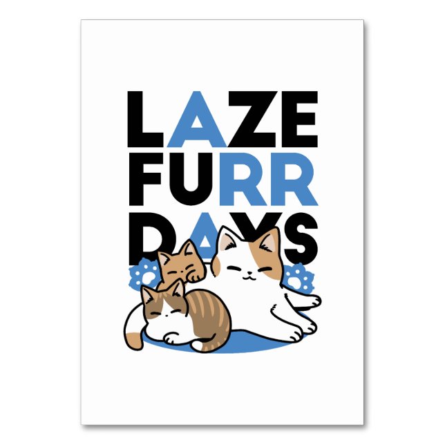 Numéro De Table Laze Furr Days - Cute Lazy Cats Design (Par défaut)