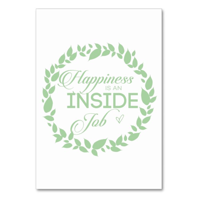 Numéro De Table Le Bonheur Est Un Emploi Intérieur Green Wreath Ta (Par défaut)