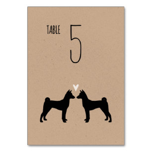 Numéro De Table Le Chien Basenji Silhouettes Réception De Mariage
