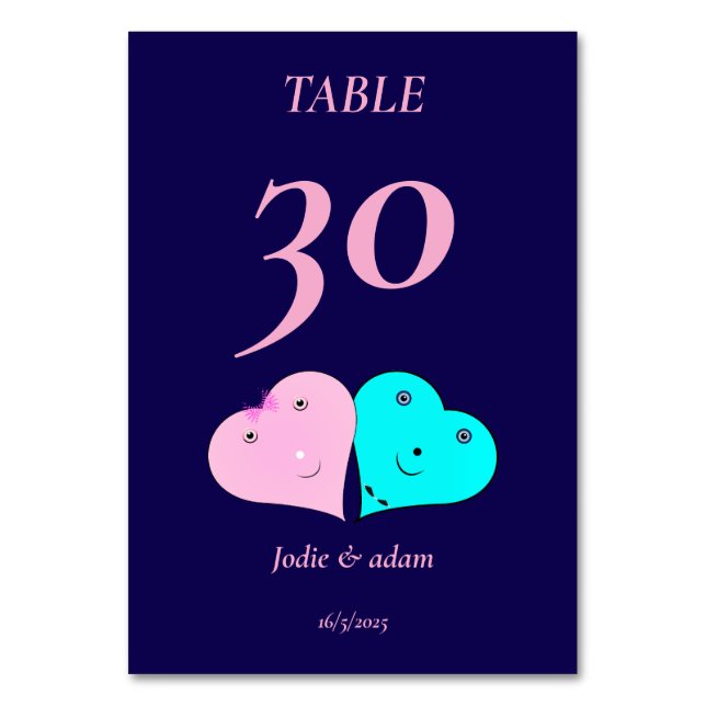 Numéro De Table les coeurs de m. & mrs (Par défaut)