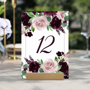 Numéro De Table Les passions de Moody Vin violet spectaculaire C