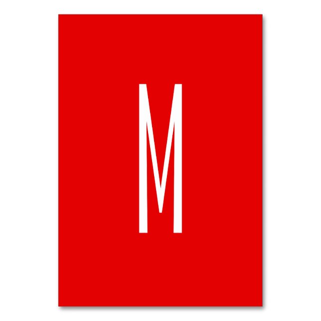 Numéro De Table Lettre initiale Monogramme Style moderne Rouge Bla (Par défaut)