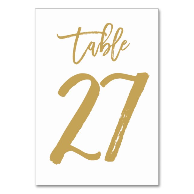 Numéro de table lettres main chic or | Tableau 27 (Par défaut)