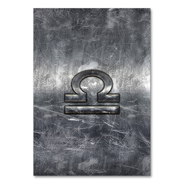 Numéro De Table Libra Zodiac Connexion argenté grunge style acier (Par défaut)
