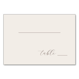 Numéro De Table Ligne minimaliste beige élégant