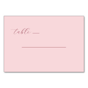 Numéro De Table Ligne minimaliste rose serein
