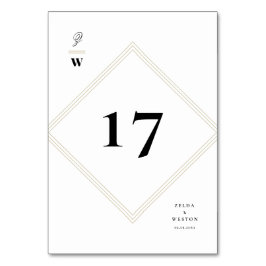 Numéro De Table Lignes de barres classiques Double Monogramme Mari