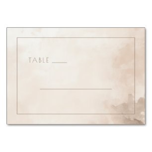 Numéro De Table Lignes de peinture à l'eau beige sereines