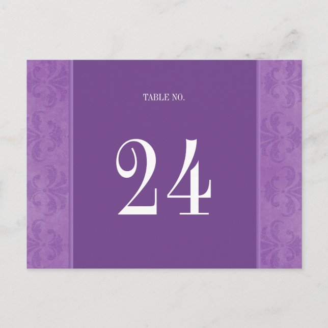 Numéro de table Lilac Damask (Devant)