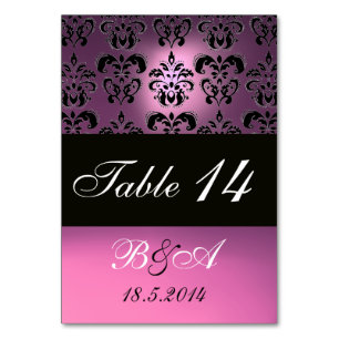 NUMÉRO DE TABLE LILAC ROSE NOIR CLASSE DOMMASQUE MONOGRAM
