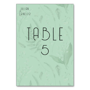Numéro De Table Lily de Vallée avec des fougères Vert doux