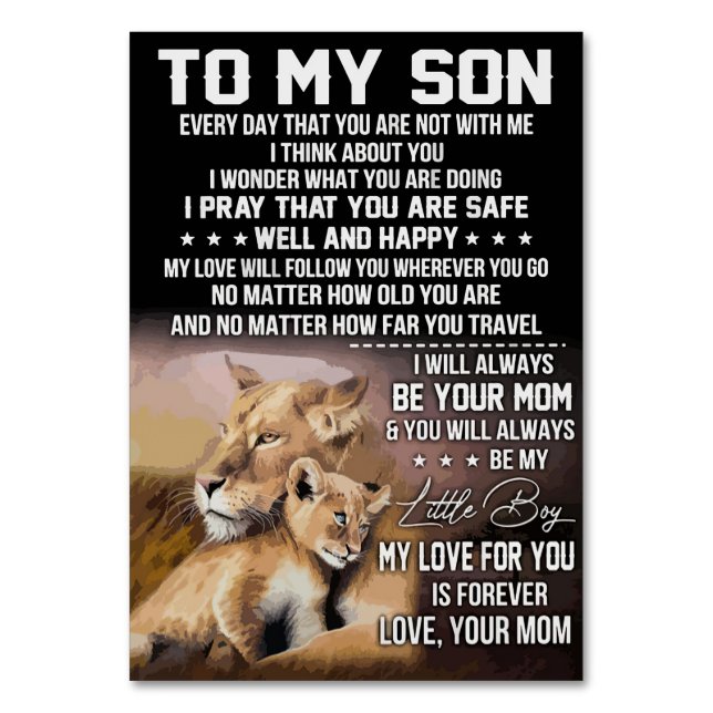 Numéro De Table Lion Lover À Mon Fils Lion (Par défaut)