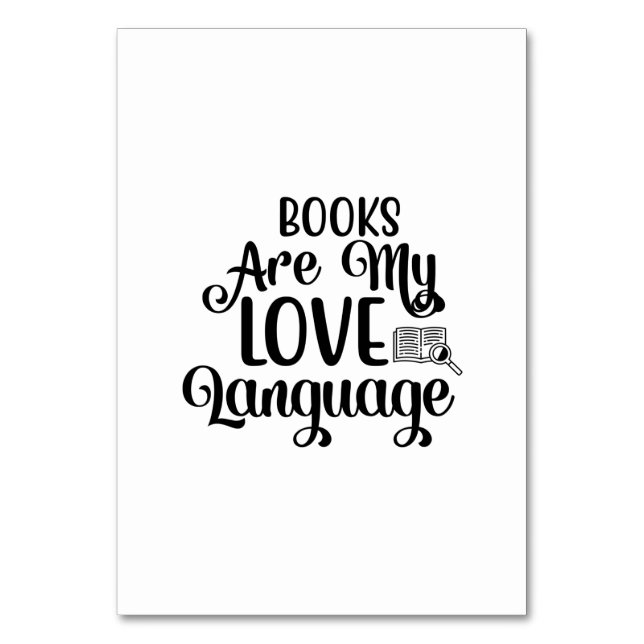 Numéro De Table Lire Les Livres D'Art Sont Ma Langue D'Amour (Par défaut)