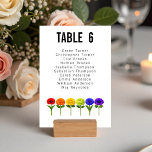 Numéro De Table Liste des invités des deux côtés Flourish Together