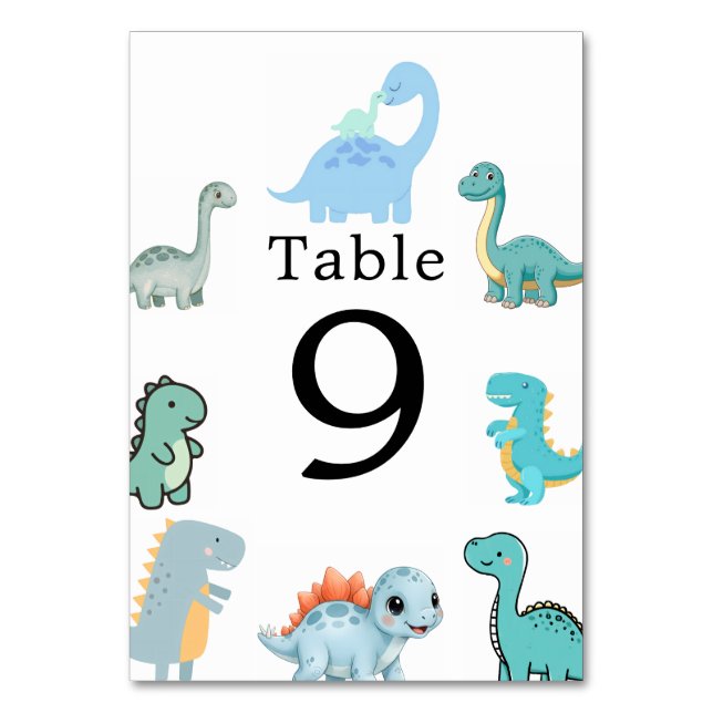 Numéro De Table Little Dinosaur Cute Baby Shower (Par défaut)