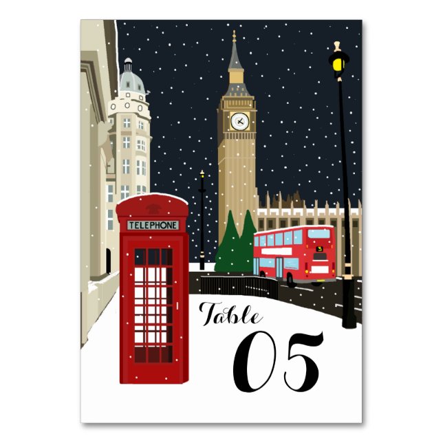 Numéro De Table Londres à Noël Numéro de tableau (Par défaut)
