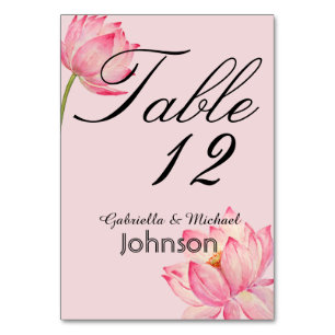 Numéro De Table Lotus rose