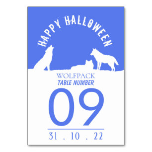 Numéro De Table Loups en neige, Happy Halloween