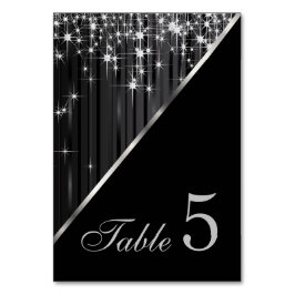 Numéro De Table Lumières brillantes Black et Silver Star