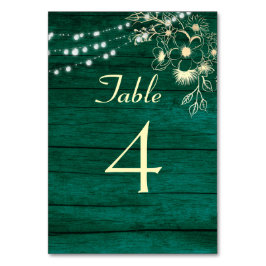 Numéro De Table Lumières de Chaîne en Bois Rustique Mariage