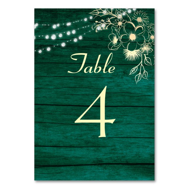 Numéro De Table Lumières de Chaîne en Bois Rustique Mariage (Par défaut)