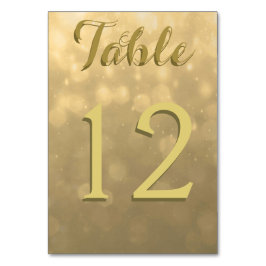 Numéro De Table Lumières Gold Bokeh