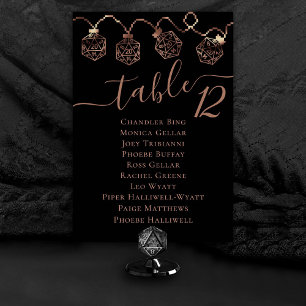 Numéro De Table Luminateurs RPG Imaginaire cuivre Tabletop Nom d