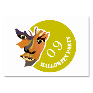 Numéro De Table Lune Wolf, fête d'Halloween