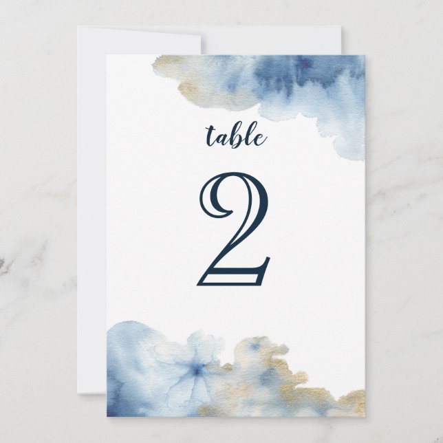 Numéro de table Lux aquarelle (Devant)