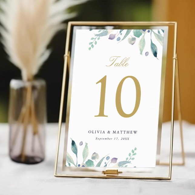 Numéro de table Luxe Floral Mariage (Créateur téléchargé)