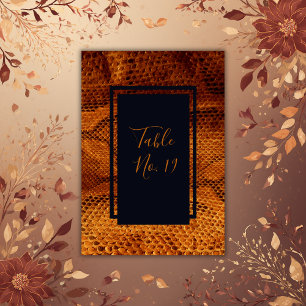 Numéro De Table luxueux animal en peau de serpent sauvage mariage