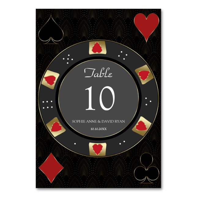 Numéro De Table Luxueux Vegas Gold Casino Poker Mariage Chip (Par défaut)