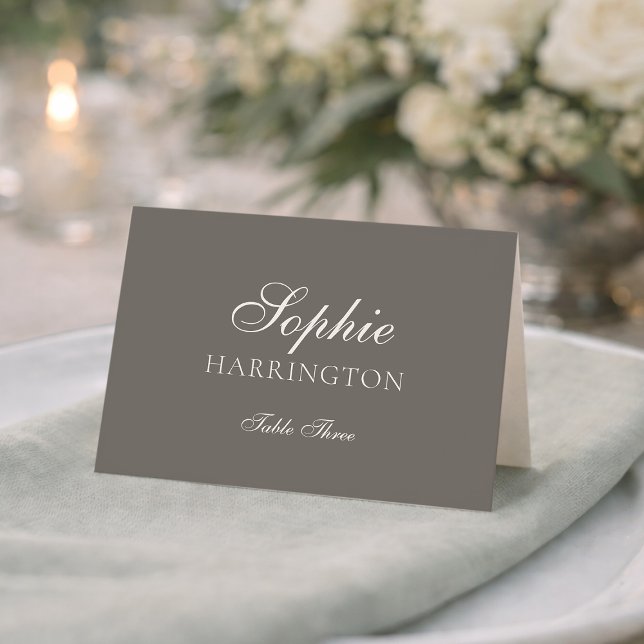 Numéro De Table Luxury Taupe Wedding Place Card  (Créateur téléchargé)