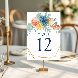Numéro De Table Macaron floral Succulent MARIAGE