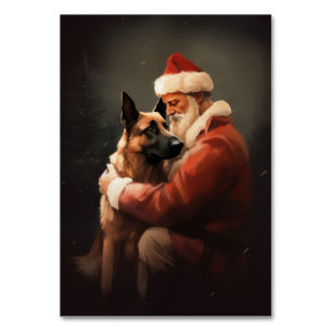 Numéro De Table Malinoi Belge Avec Noël Festif Du Père Noël