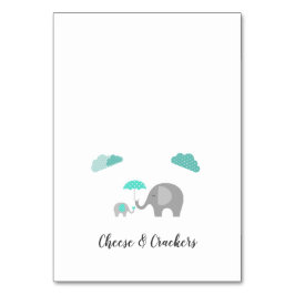 Numéro De Table Mammy Baby Elephant avec nuages Buffet Étiquettes 