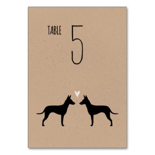 Numéro De Table Manchester Terrier Silhouettes Réception de mariag