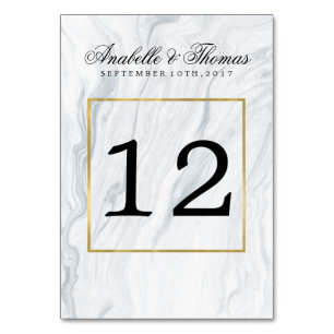 Numéro De Table Marbre élégant et Mariage or