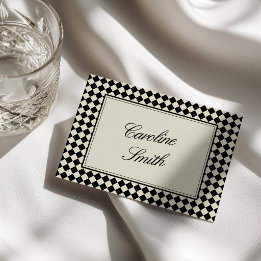 Numéro De Table Mariage à carreaux de diamant rétro à l'ancienne