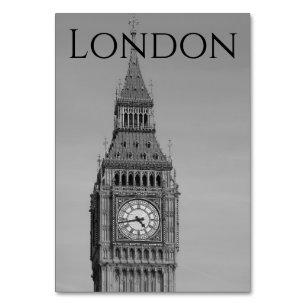 Numéro De Table Mariage à Londres Noir et Blanc Big Ben