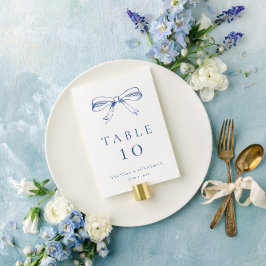 Numéro De Table Mariage à mâchoires bleu Vintage