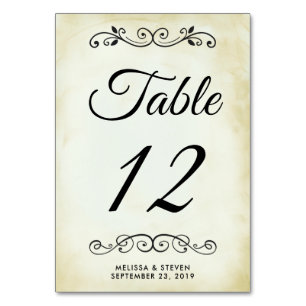 Numéro De Table Mariage à thème occidental vintage