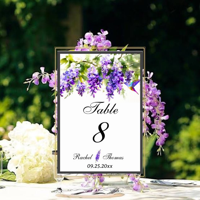 Numéro De Table Mariage à thème Purple Wisteria Numéro de tableau (Créateur téléchargé)