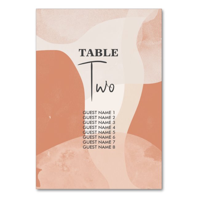 Numéro De Table Mariage Abstrait en terre cuite de Bohême (Par défaut)