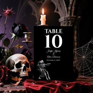 Numéro De Table Mariage alternatif gothique Halloween squelettique