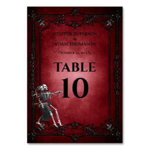 Numéro De Table Mariage alternatif Halloween gothique rouge