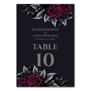 Numéro De Table Mariage alternatif Halloween gothique violet
