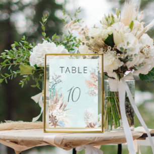 Numéro De Table Mariage Aqua Ocean & Shells