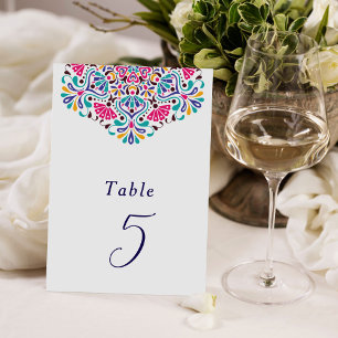 Numéro De Table Mariage Arc-en-Ciel de Style Fiesta Mexicain Vibra