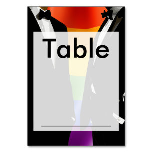 Numéro De Table Mariage arc-en-ciel d'hommes gays modernes élégant